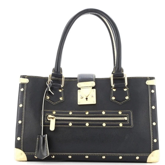 Louis Vuitton Handbags - Louis Vuitton Black Leather Satchel with Gold Hardware